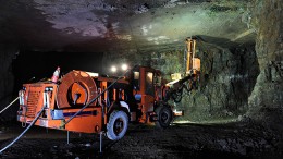 A rock-support drill rig underground at Revett Minerals' Troy silver-copper mine in northwestern Montana. Source: Revett Minerals