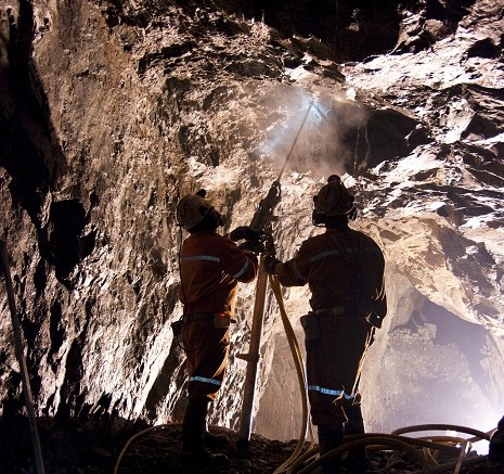 Workers underground at the Ocampo mine. Source: AuRico Gold