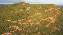 An aerial view of Pilot Gold's Kucukdag (KCD) target at TV Tower. Source: Pilot Gold