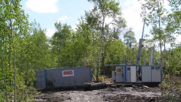 A drill at a Bayfield Ventures' Burns Block gold-silver project in northwestern Ontario. Source: Bayfield Ventures