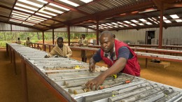 Workers sort through drill cores at Ivanplats' Kamoa property. Source: Ivanplats Limited