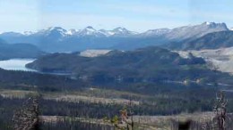 A view of the Huckleberry copper mine on the middle right with Gold Reach Resources' Ootsa copper-gold property in the left foreground, in northwest British Columbia. Source: Gold Reach Resources