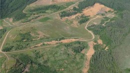 An aerial view of Golden Predator's Brewery Creek gold project, 55 km east of Dawson in the Yukon. Photo by Matthew Keevil.