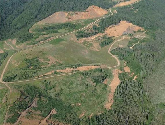 An aerial view of Golden Predator's Brewery Creek gold project, 55 km east of Dawson in the Yukon. Photo by Matthew Keevil.