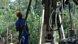 A driller at Aureus Mining's New Liberty gold project in Liberia. Source: Aureus Mining