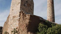 A historic ventilation stack built by Cornish miners, who operated in Mexico until the early twentieth century in the Pinos gold district, near Excalibur Resources' Catanava gold project in Zacatecas state. Photo by Manuel Gomez