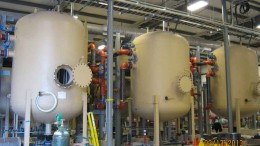 Ion-exchange columns inside the processing plant at Uranerz Energy's Nichols Ranch uranium property in Wyoming. Source: Uranerz Energy