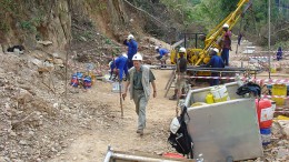 Workers prepare for drilling at Banro's Namoya project in the Democratic Republic of the Congo (DRC).  Source: Banro Corporation