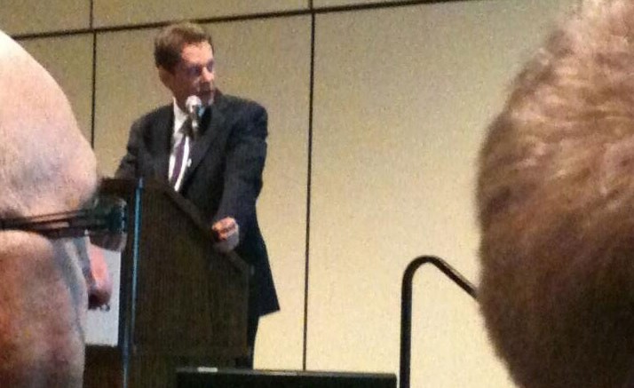 Robert Friedland gives a speech at the 2013 PDAC in Toronto. Photo by Salma Tarik