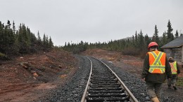 Railroad tracks at Labrador Iron Mines' Howse deposit near Schefferville, Quebec. Source: Labrador Iron Mines