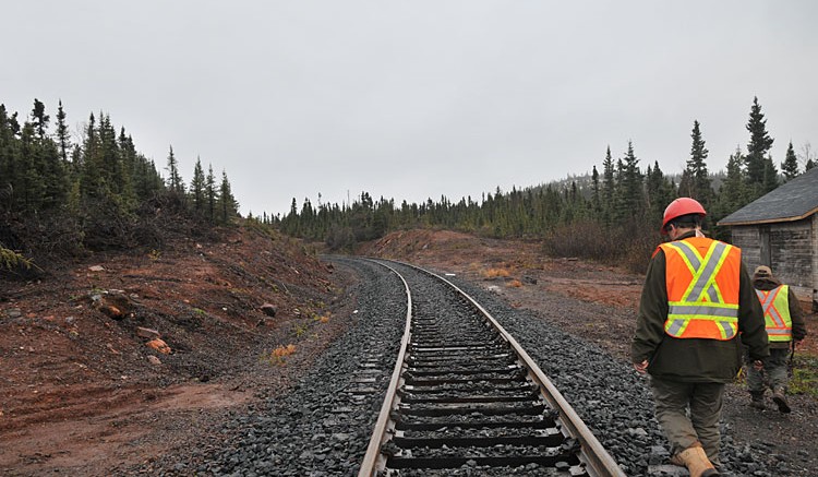 Railroad tracks at Labrador Iron Mines' Howse deposit near Schefferville, Quebec. Source: Labrador Iron Mines