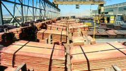 Stacked up copper sheets ready to be transported. Source: CODELCO