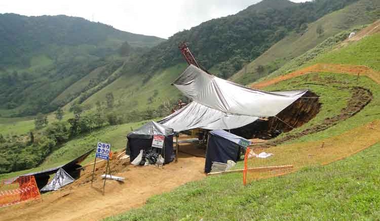 A drill platform at Sunward Resources' Titiribi gold-copper project, 70 km southwest of Medellin, Colombia. Source: Sunward Resources