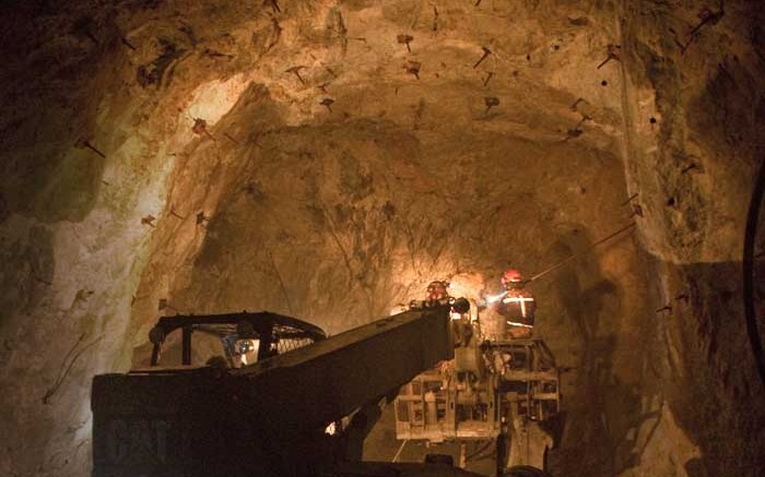 Mine development workers drive bolts underground at Fortuna Silver's San Jose silver-gold mine in Oaxaca, Mexico. Photo by The Northern Miner