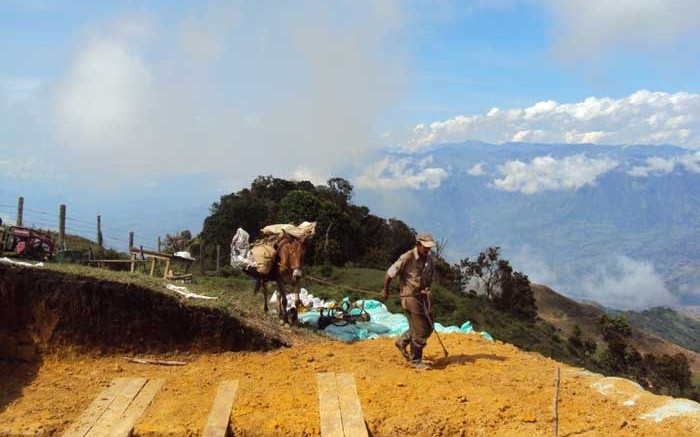 A target platform at La Garrucha. Source: Bellhaven Copper & Gold