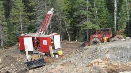 Drillers at Transition Metals' Haultain gold property, 125 km south of Timmins, Ontario. Source: Transition Metals
