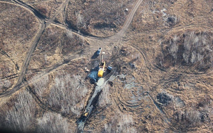 An aerial view of a drill site at Rainy River Resources' namesake gold project in northern Ontario. Source: Rainy River Resources