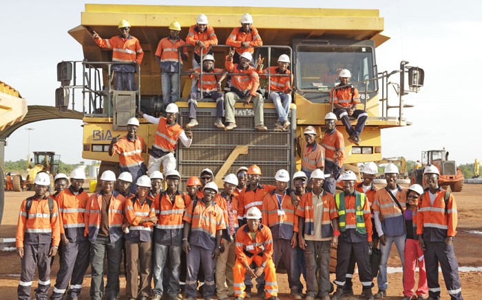 Miners at Teranga Gold's Sabodala gold mine in Senegal, 650 km southeast of the capital Dakar. Source: Teranga Gold