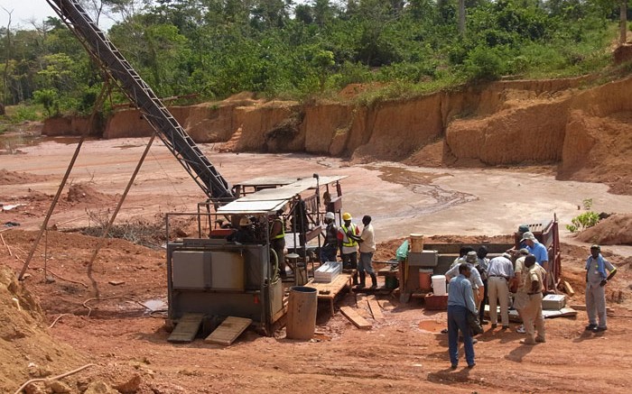 Drilling equipment at PMI Gold's Obatan gold project. Source: PMI Gold