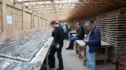 Visitors in the core shack at Integra Gold's Lamaque gold project near Val-d'Or, Quebec. Credit: Integra Gold.