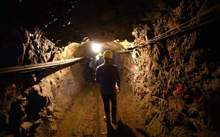 Inside the La Cruzada tunnel at Seafield Resources' Miraflores gold-silver deposit, 100 km south of Medellin, Colombia. Source: Seafield Resources