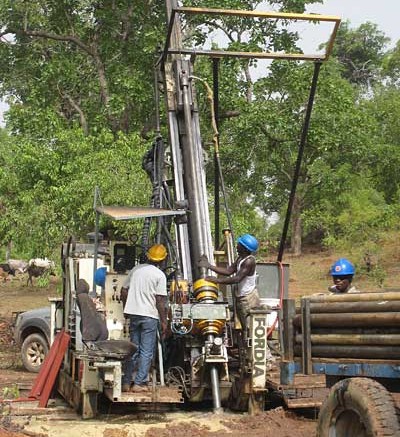 Drillers at work at Sarama Resources' South Hound gold project in Burkina Faso. Source: Sarama Resources