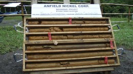 Laterite core from the Neuva Conception zone at Anfield Nickel's Mayaniquel project in Guatemala. Photo by Gwen Preston.