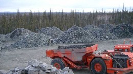 A truck hauls ore at Fortune Minerals' NICO gold-cobalt-bismuth-copper project in the Northwest Territories during test mining conducted in 2006 and 2007. Source: Fortune Minerals