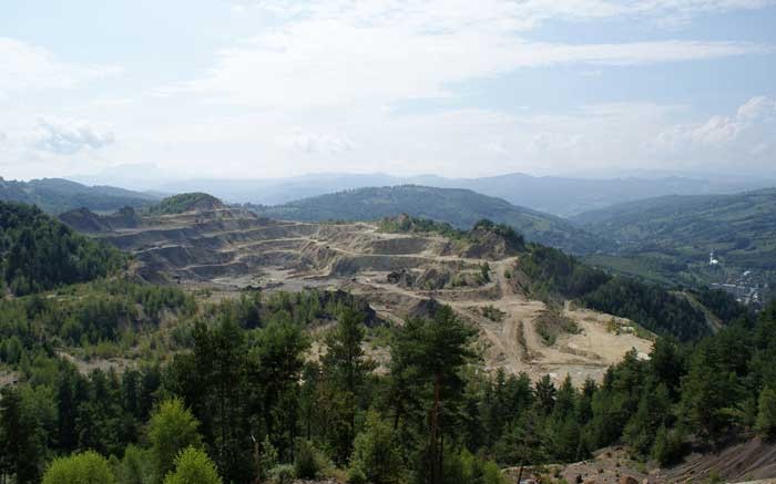 The historic Cetate pit at Gabriel Resources' Rosia Montana gold-silver project in Romania. Source: Gabriel Resources