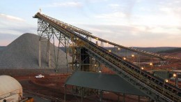 A conveyor belt at Newmont's Boddington gold mine in Australia (2009). Source: Newmont Mining