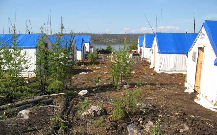 Looking south at the exploration camp at North Arrow Minerals' Pikoo diamond project in Saskatchewan. Source: North Arrow Minerals