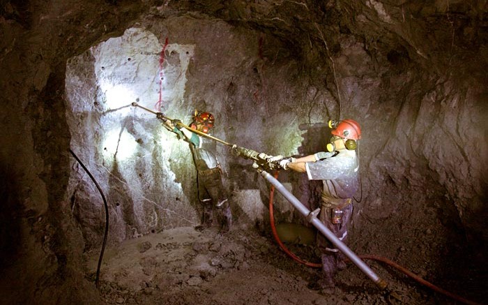 Mine-development workers underground at Endeavour Silver's Bolanitos silver-gold mine in Mexico's Guanajuato state. Source: Endeavour Silver