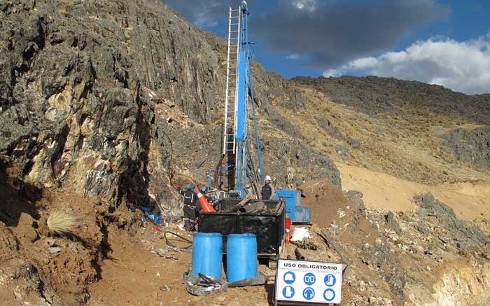 Exploration drilling from the surface at Sierra Metals' underground Yauricocha polymetallic mine in Peru. Source: Sierra Metals