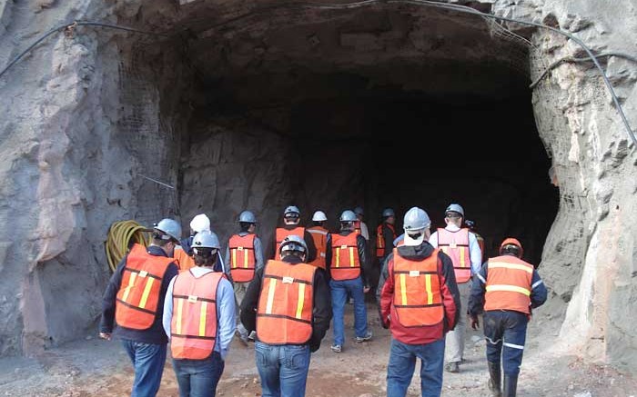 Visitors entering the Santa Elena mine portal  in Sonora, Mexico. Source: SilverCrest Mines