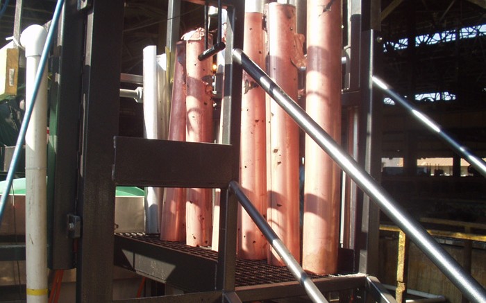 Copper rolls shining in the sun.