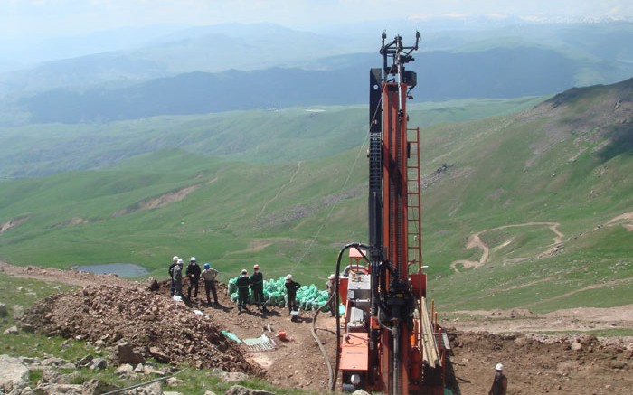 A drill rig at Lydian's  Amulsar gold mine in Armenia. Source: Lydian International