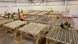 Staff in the core shack at Dalradian Resources' Curraghinalt gold project in Northern Ireland. Credit: Dalradian Resources