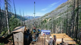 Drillers at Brixton Metals' Thorn polymetallic project, 130 km southeast of Atlin, B.C. Hecla Mining has a 20% stake in Brixton. Credit: Brixton Metals