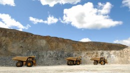 Trucks in the pit at Copper Mountain Mining's namesake copper-gold mine near Princeton, B.C. Credit: Copper Mountain Mining