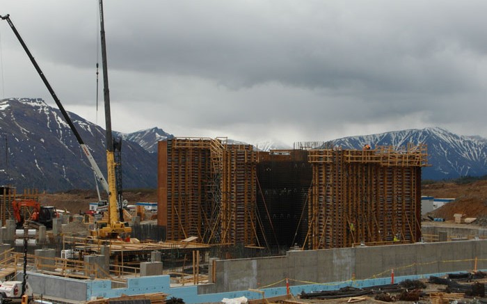 Facilities under construction at Imperial Metals' Red Chris copper-gold project in B.C in June. Photo by Gwen Preston.