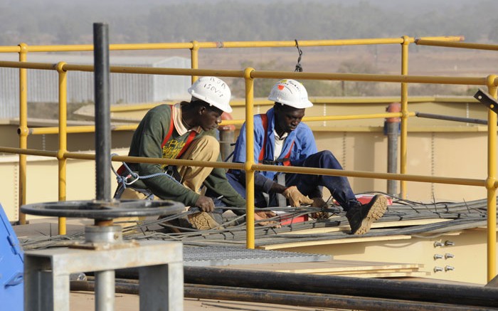 Construction workers at Semafo's Mana mine in Burkina Faso. Credit: Semafo