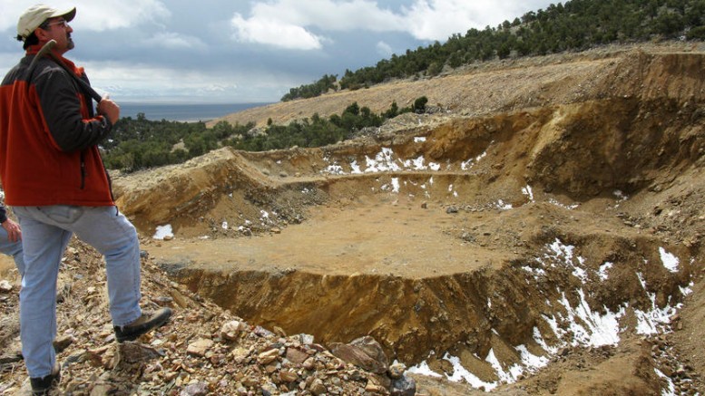 View of the southwest access pit at Pilot Gold's Kinsley project in Nevada. Credit: Pilot Gold