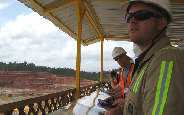 Mining personnel at Iamgold's Rosebel mine in 2009. Photo by Alisha Hiyate.