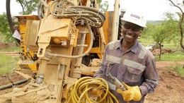 A worker at Ampella Mining's Batie West project in Burkina Faso. Credit: Ampella Mining