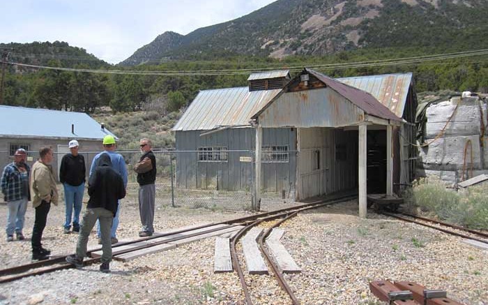 Western Pacific Resources executives and staff at the entrance to the historic Deer Trail gold mine in Utah.  Photo by Adrian Pocobelli.