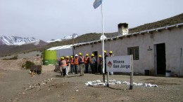 Workers gather at Coro Mining's San Jorge copper-gold project in Mendoza, Argentina. Credit:  Coro Mining