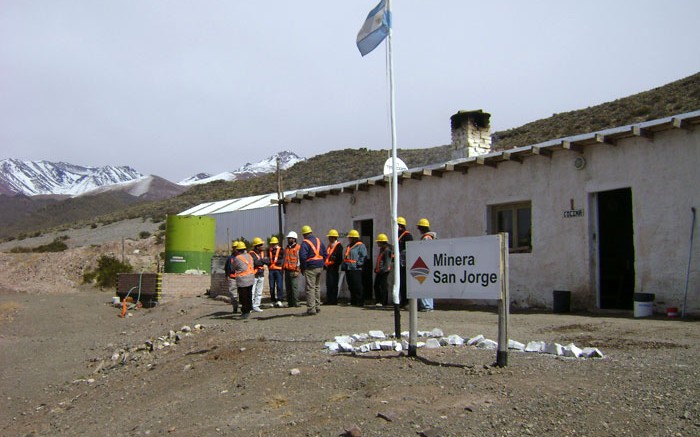 Workers gather at Coro Mining's San Jorge copper-gold project in Mendoza, Argentina. Credit:  Coro Mining