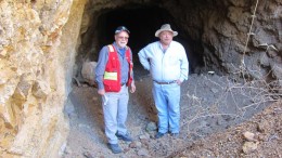 Defiance Silver CEO Bruce Winfield (left) and vice-president of exploration Richard Tschauder at the San Acacio silver project in Mexico's Zacatecas state. Photo by Salma Tarikh.