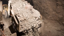 A haul truck dumps material at Iamgold's Niobec niobium mine, 25 km northwest of Saguenay, Quebec. Credit: Iamgold