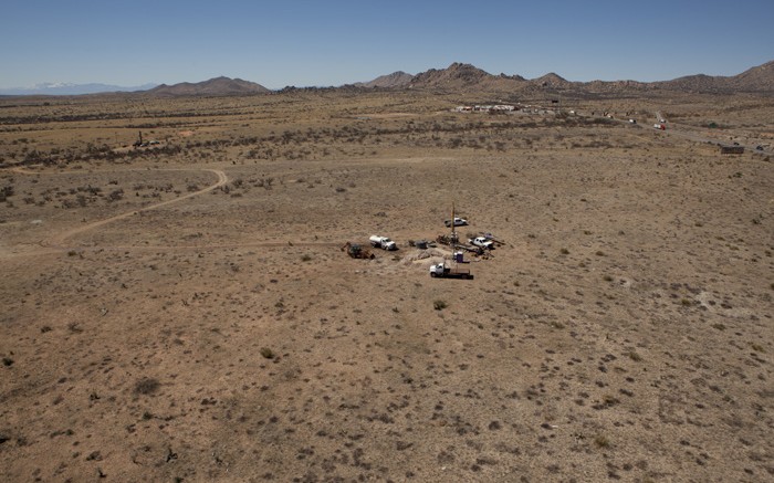 Drilling at Excelsior Mining's Gunnison copper project in Arizona, 105 km southeast of Tucson. Credit: Excelsior Mining